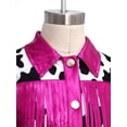 thumbnail image 6 of Aislor Girls 2 Pieces Western Cowgirl Sleeveless Fringed Top With Side Tassel Shorts Outfit Set Hot Pink 14, 6 of 7