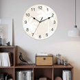 thumbnail image 3 of Wall Clock Tropical Palm Trees Clocks PVC Silent Non-Ticking Battery Operated Decorative Cream Linen Coastal Round Clock for Home Living Room Kitchen Bedroom Office School Wall Decor 14 Inch, 3 of 9