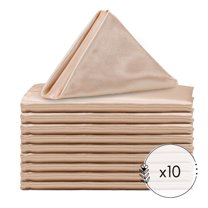 Your Chair Covers - Peach 20 Inch (10 Pack) Satin Cloth Napkins for all events, Easy washable