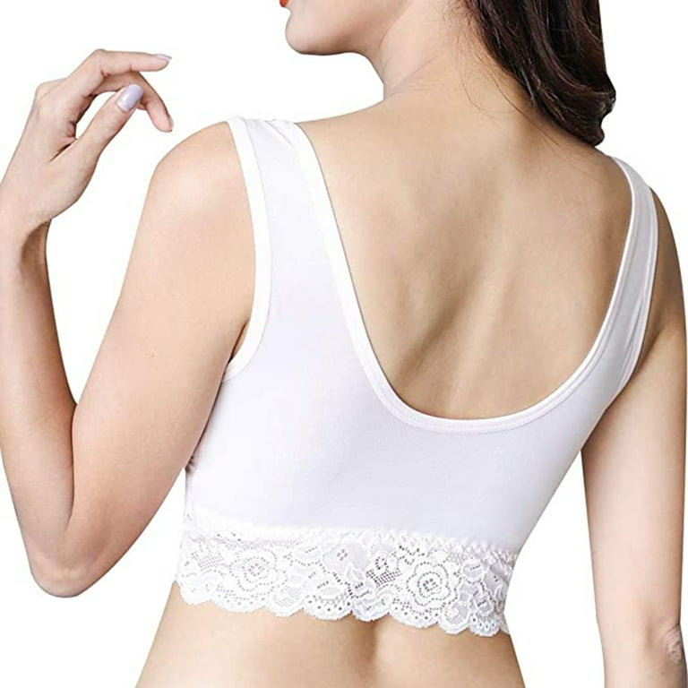 Zpanxa Bras for Women Sexy Lace Fashion Sling Without Steel Ring Small  Sling Womens Bras Sports Bra White One Size 