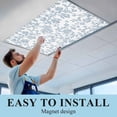 thumbnail image 6 of Light Blue Flower Fluorescent Light Covers, Vintage Farmhouse Boho Leaf Spring Magnetic Light Covers for Ceiling Lights, Fluorescent Ceiling Shade Filters for Classroom Bedroom Office 4x2Ft x 2PCS, 6 of 8
