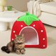 thumbnail image 5 of Apmemiss Clearance Winter Indoor Outdoor Pet House Foldable Yurt Strawberry Tent, Warm Shelter for Cats Dogs, Small Medium Breeds, Easy Storage, 5 of 8