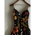 thumbnail image 3 of Black Floral And Butterfly Print Slip Dress A-Line Maxi Dress For Women, 3 of 4