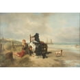 thumbnail image 2 of Johann Mari Ten Kate 24x18 Black Ornate Framed Double Matted Museum Art Print Titled: Two Boys at the Beach, 2 of 5