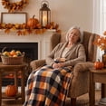 thumbnail image 6 of MORESEC Thanksgiving Fall Flannel Throw Blanket Ultra Soft Cozy Plaid for Sofa Bed Couch Living Room Home Autumn Decor Gift Durable Machine Washable 27.56x39.37in, 6 of 6