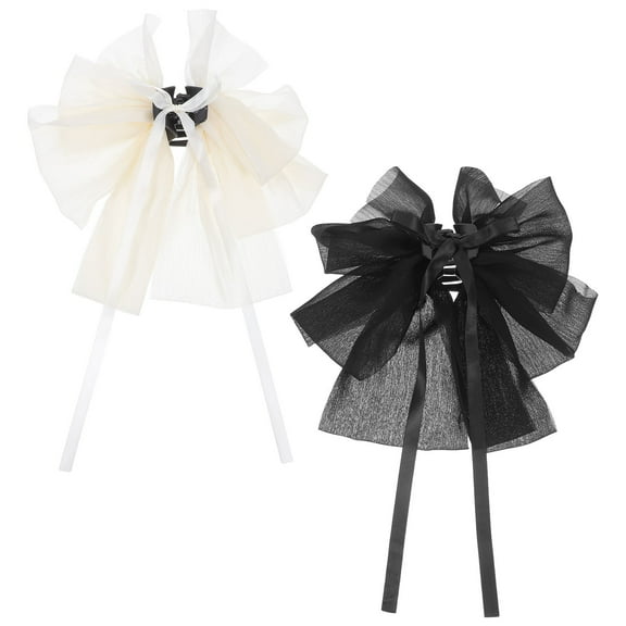 TAILTOSS 2pcs Hair Accessories For Women With Bowknot Claw Clips In Black For Daily Wear And Weddings