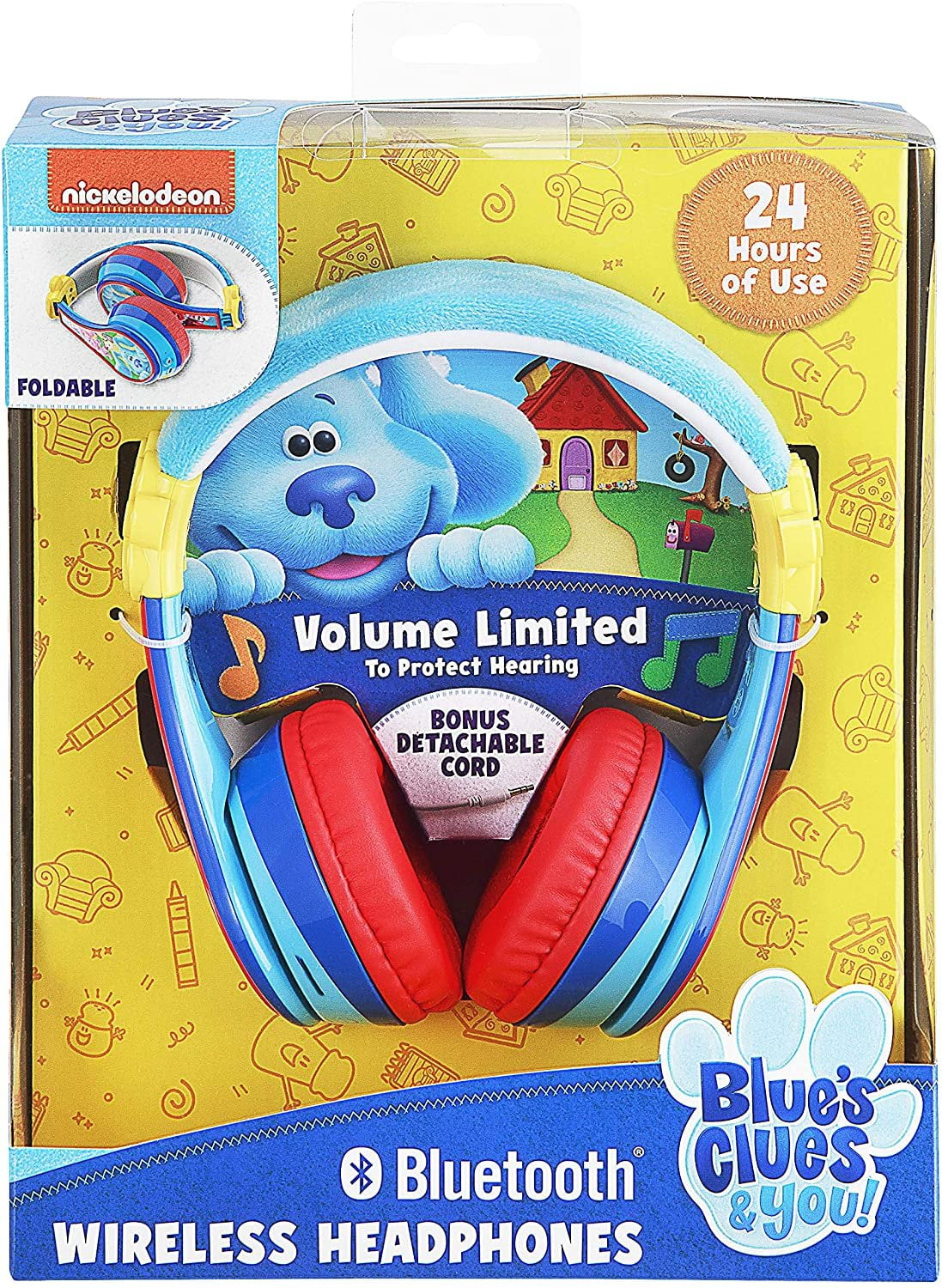 ekids Blue's Clues Bluetooth Headphones for Kids, Wireless Headphones with Microphone