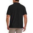thumbnail image 3 of Puli Men's Short Sleeve Stand Collar Golf Polo 3-Snap 4-Way Stretch Moisture-Wicking Quick Dry, 3 of 8