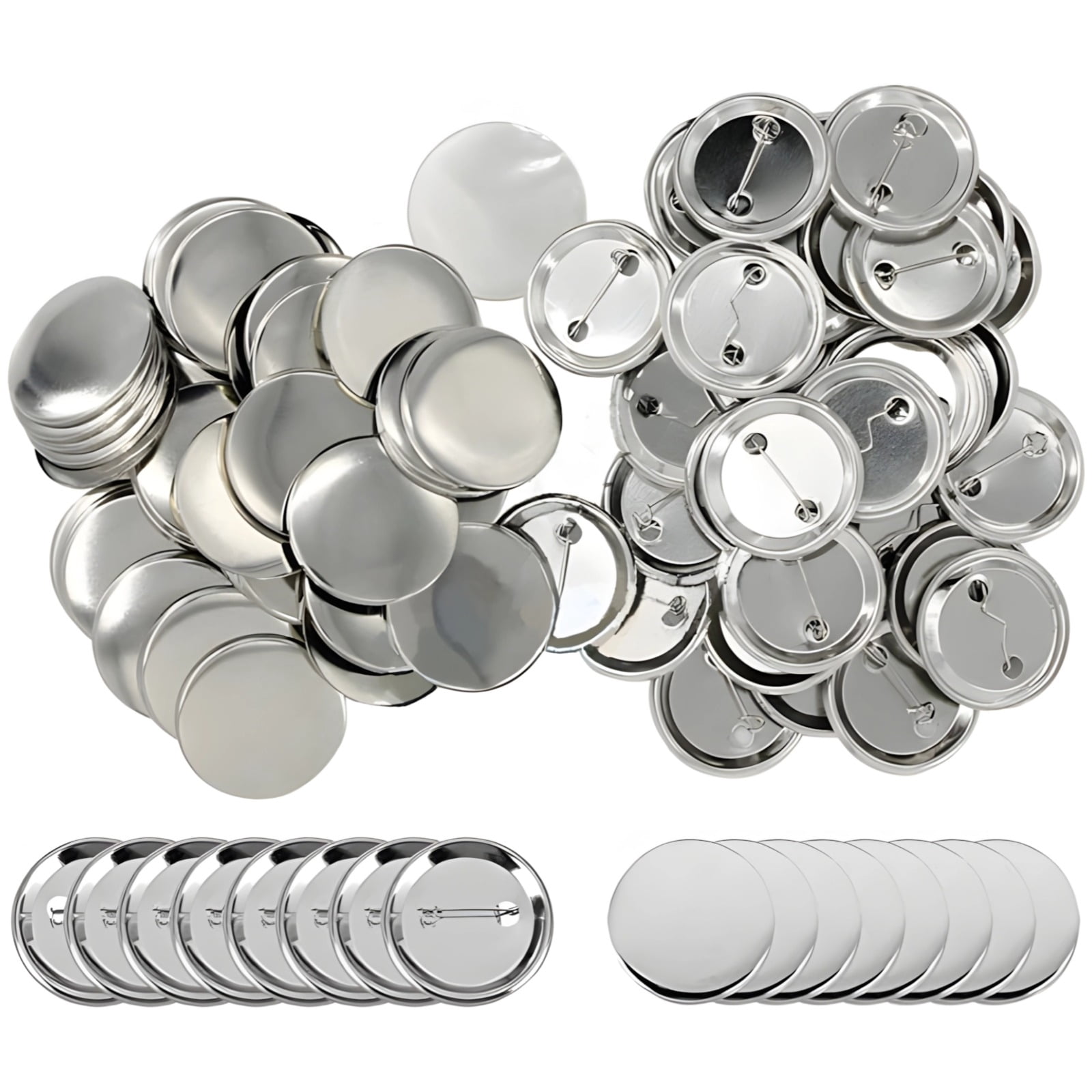 200 PCS Button Maker Supplies, 1.26 Inch Metal Buttons for Crafts Bulk, DIY Blank Button Making Supplies, Ideal for School Projects and Personalized Gifts