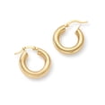 thumbnail image 2 of 14K Yellow Gold Round Gold Hoop Earring for Women | High-Polish, ¾ Inch Diameter, Chunky (4mm)| Real Gold, Stamped for Authenticity, 2 of 5