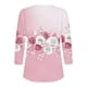 thumbnail image 4 of Blusas para las Mujeres Casual Impreso 3/4 Mangas V-Cuello Botón Ocio Top Blusa Tops para las Mujeres, 4 of 6