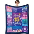 thumbnail image 1 of LHSHID 18th Birthday Gifts for Girls Birthday Decor Purple 350gsm Plush Throw Blanket for 18 Year Old 18th Birthday Decorations for Daughter Bestie Sister BFF, 1 of 6