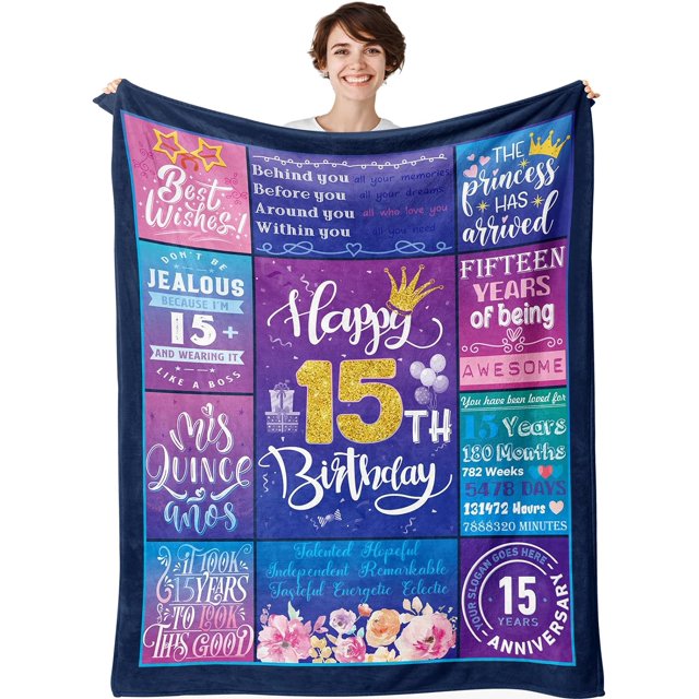 LHSHID 18th Birthday Gifts for Girls Birthday Decor Purple 350gsm Plush Throw Blanket for 18 Year Old 18th Birthday Decorations for Daughter Bestie Sister BFF