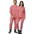thumbnail image 1 of HonestBaby - Pijama familiar de algodón orgánico para bebé, diseño de cuadros de búfalo pintado en rojo, conjunto de pijama de 2 piezas para mujer, talla pequeña, 1 of 5