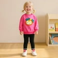 thumbnail image 2 of Gelikeya Halloween Hallowmas Shirts for Kids Long Sleeve Graphic Tee Tops Pumpkin Prints Fall Winter Outfits (Z07 Hot Pink, 2-3 Years), 2 of 9
