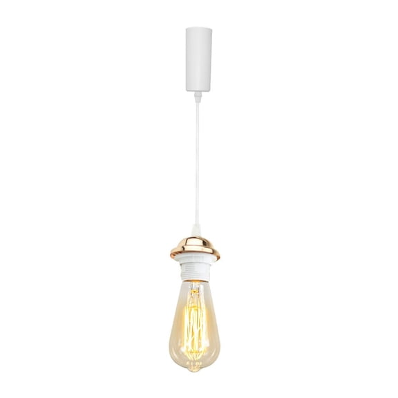 KAYYELAMP 3.9Ft Adjustable Wire Gold Pendant J-Type Track Mount Vintage Design Mini E26 Base Track Lamp For Kitchen Dining Room(No Bulb, Track)