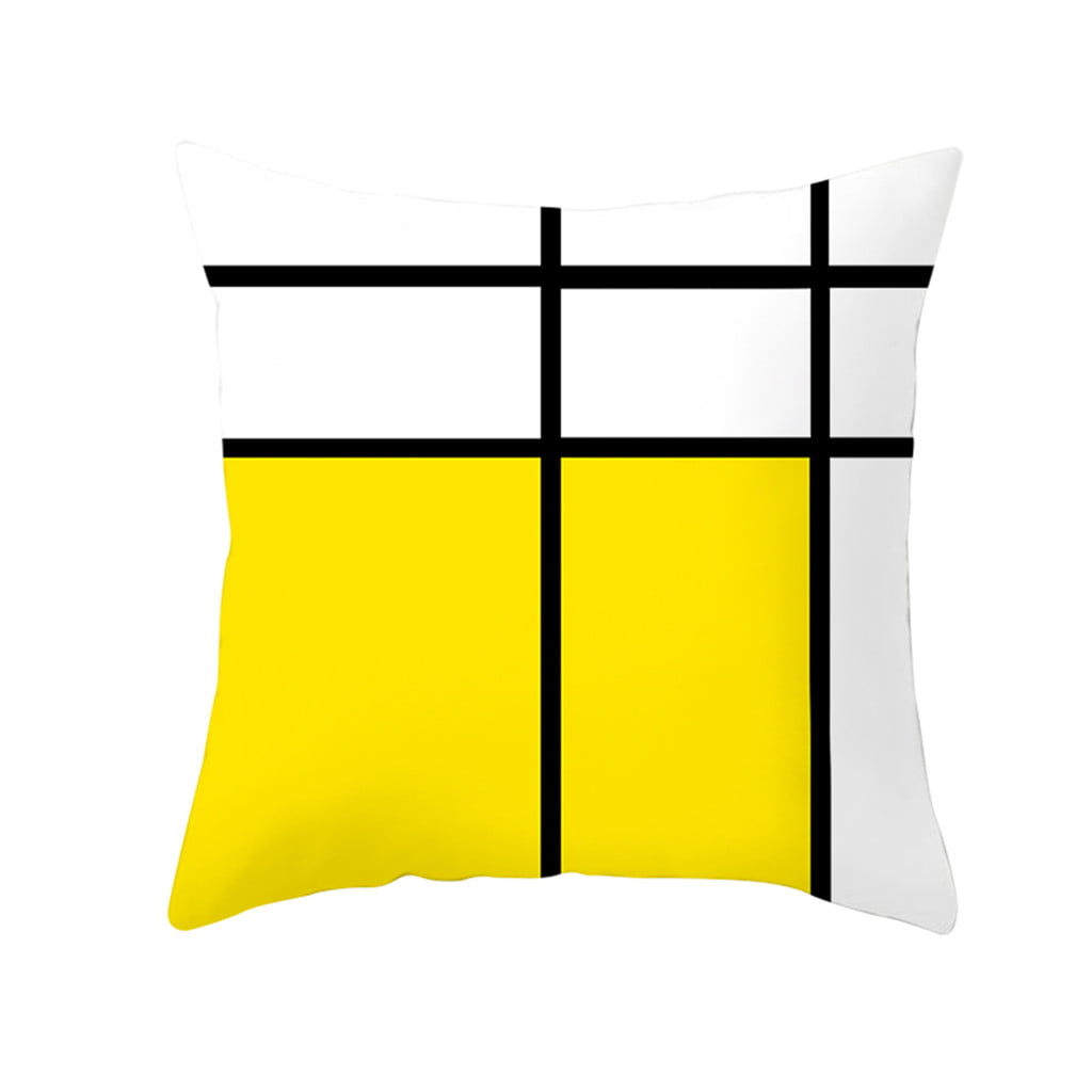 Yellow Polyester Pillow Case Sofa Car Waist Throw Cushion Cover Home Decoration 