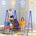 thumbnail image 4 of ​XIEWEI 4 in 1 Indoor Jungle Gym Playset with Swing and Slide Durable Metal Climber for Kids, 4 of 8