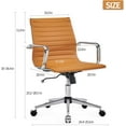 thumbnail image 2 of COROCC Office Desk Chair Modern Conference Room Task Chairs Leather Computer Swivel Excutive Ribbed Ergonomic Rolling Comfortable Chair for Home Office, 2 of 8