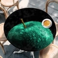 thumbnail image 2 of Green Fruit Round Tablecloth, Fitted Table Cover with Elastic for 55"-60" Round Tables, Modern Minimalist Decor Black Background Table Cloth Outdoor Indoor Dinning Party Waterproof Tablecloths, 2 of 7
