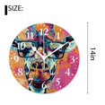 thumbnail image 2 of 14 Inch Wall Clock Battery Operated Silent Clock Decorative for Office, Kitchen, Outdoor, Living Room，Bright Watercolor Giraffe with Floral Flower Adorable, 2 of 4