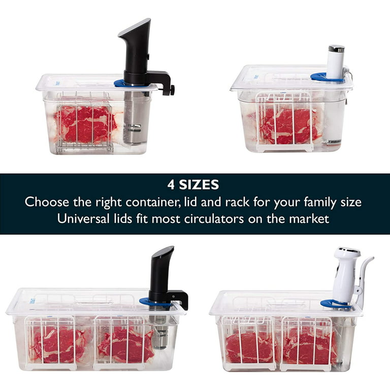 Sous Vide Container with Universal Silicone Lid Compatible with Anova All  Models