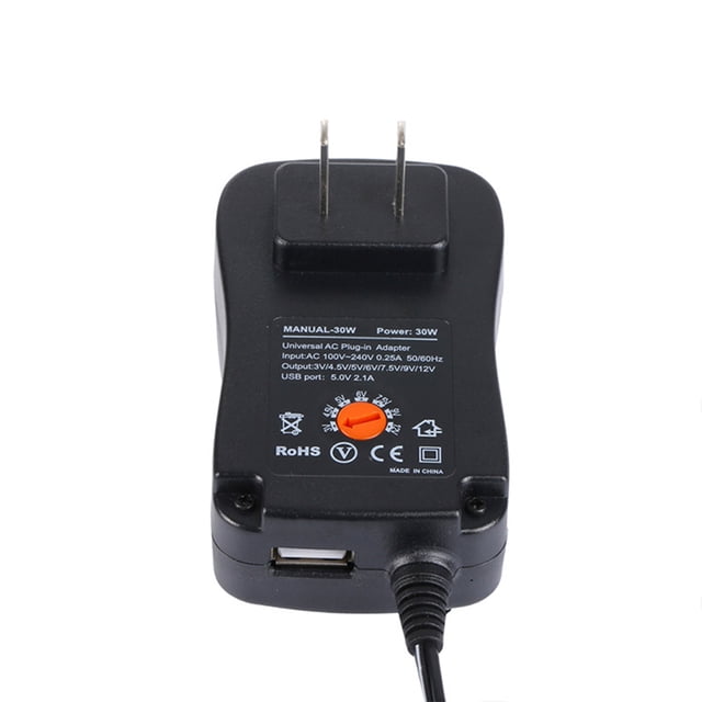 Methold Adaptador de CA/CC Convertidor de transformador de fuente de alimentación conmutada 8 enchufes 30W para tira de LED electrónica de 3V a 12V Electrónica