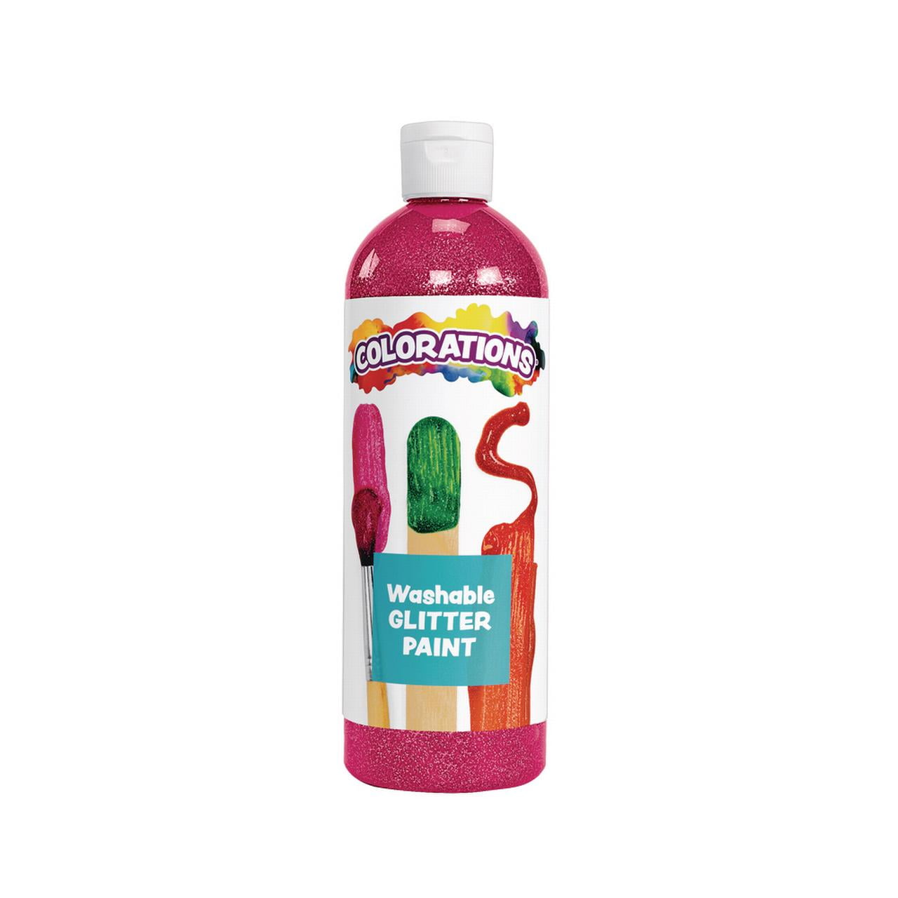 Colorations Washable Glitter Paint, 16 fluid ounces oz, Magenta, Non