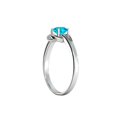 thumbnail image 3 of 0.50 CT Aquamarine Ring 14K White Gold Knot 4 prongs Round, 3 of 7