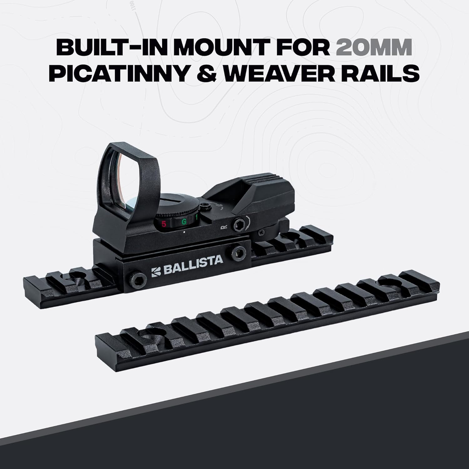 Ballista Reflex Green Red Dot Sight 1x23x34mm with Rail Mount
