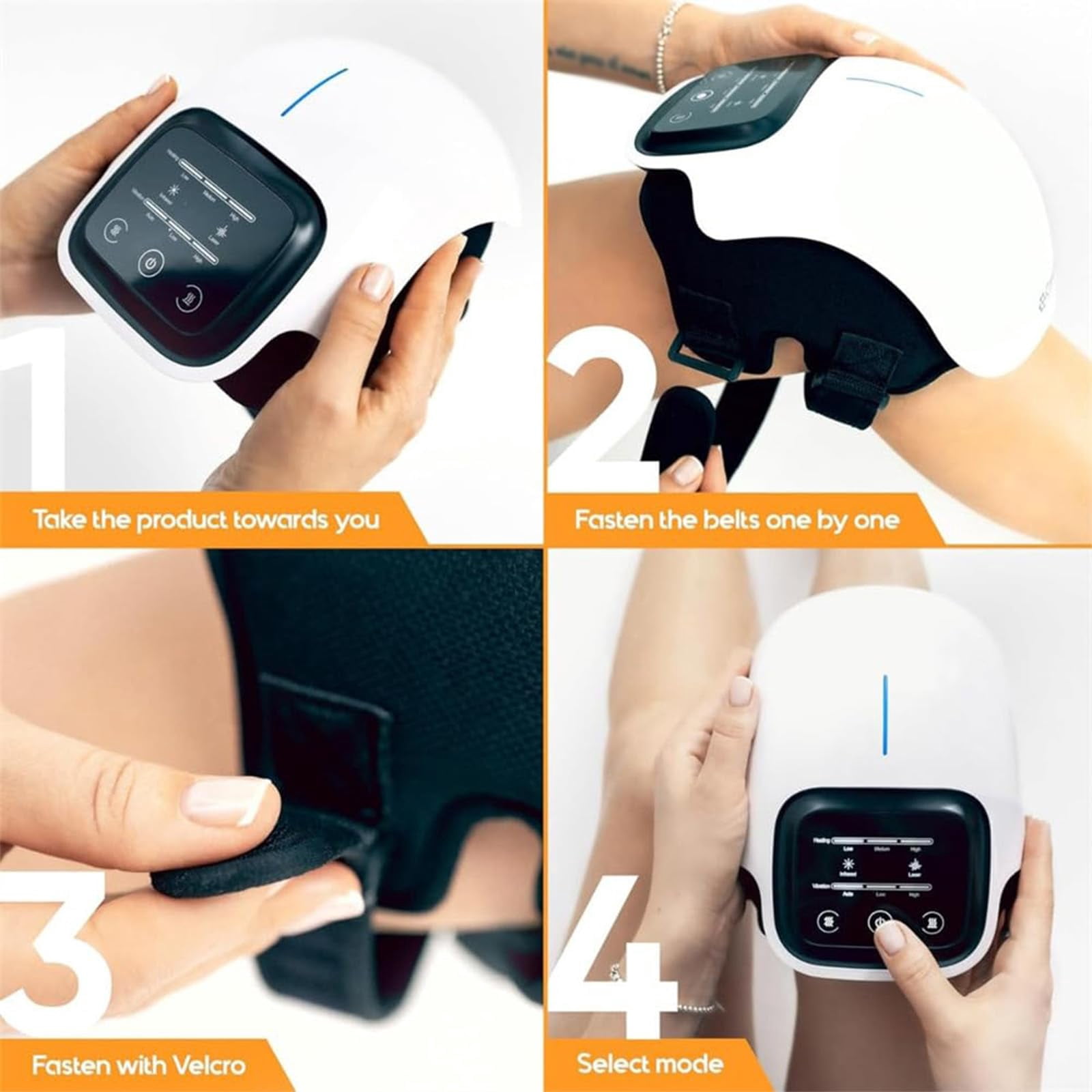Upyogaa Knee Massager, 3-in-1 Knee Massager, Deep Heating, Light and Vibration Massage, Knees Massagers with Heat and Red Light, Relax Your Knees