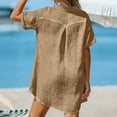 thumbnail image 5 of Horkkom Shirt Dresses for Women Short Sleeve V Neck Mini Dresses Summer Beach Sundresses XL, 5 of 9
