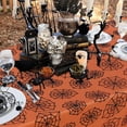 thumbnail image 6 of LUSHVIDA Halloween Tablecloth- Rectangle 60x84 inch Orange Spider Web Pattern Wrinkle Resistant Tablecloths for Halloween Decoration, 6 of 7