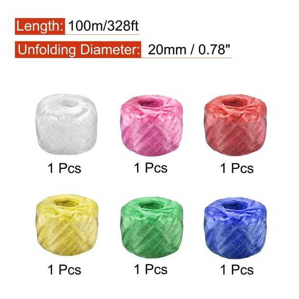 Unique Bargains Uxcell Polyester Nylon Plastic Rope Twine Household Bundled For Packing,100m Length,6 Colors,6 Rolls
