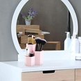 thumbnail image 5 of Organizador de soporte para brochas de maquillaje, solución de almacenamiento de bolígrafos para brochas de cosméticos de plástico con 3 ranuras, rosa Rojo Verde, 5 of 5