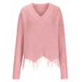 thumbnail image 3 of Winter Fall Women Long Sleeve Knitted Sweater Casual Loose V Neck Pullover Sweater Jumper Top Casual Loose Sweater, 3 of 8