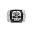 thumbnail image 2 of Men's Bar & Shield Skull Cigar Band Ring Stainless Steel HSR0020, Harley Davidson, 2 of 3