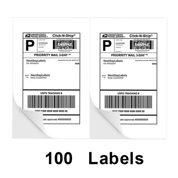 2 Per Page Self Adhesive Labels -8.5" x 11" Shipping Sticker Adhesive Labels Matte White Shipping Address Labels Water Resistant for Laser & Inkjet Printer (50 Sheets, 100 Labels)