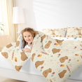 thumbnail image 4 of Manfei Lovely Capybara Pattern 7 Pieces Full Size Bedding Sets,Cartoon Initial T Full Size Bed in a Bag,Yellow,Polkadot Reversible, 4 of 7