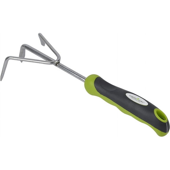 Garden Guru Hand Cultivator Rake Tiller Tool - Stainless Steel for Ultimate Strength - Rust Resistant - Ergonomic Handle - Great for Gardening Cultivating Loosening Weeding
