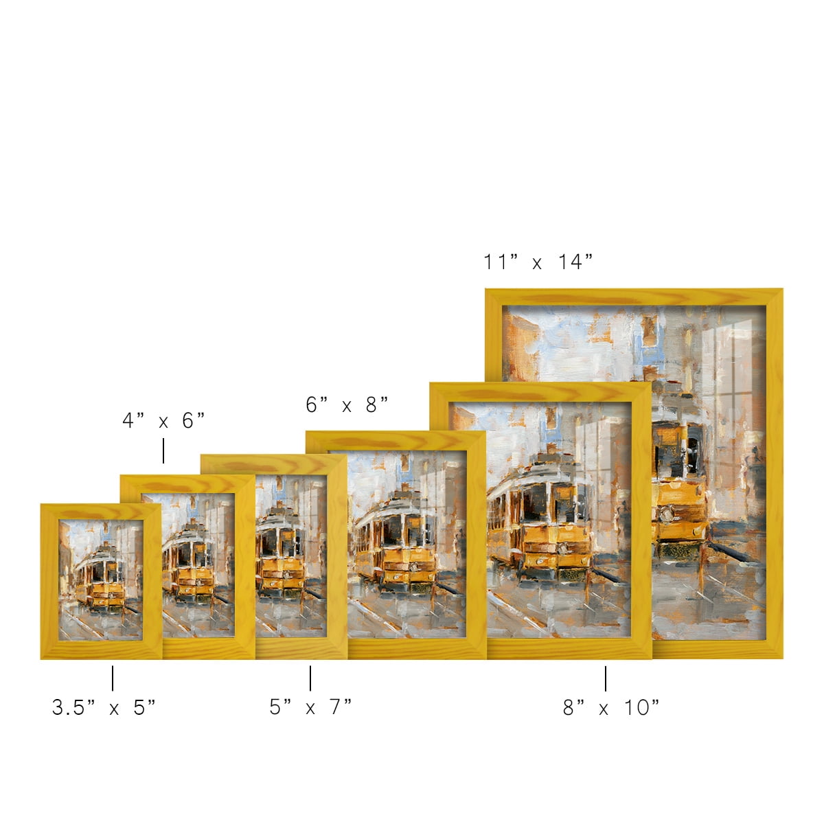 Day Trolley II - Framed Print w/glass - Sunflower Yellow