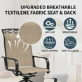thumbnail image 6 of Patio Swivel Dining Chair with High Backrest - 360° Rotating & 15° Rocking, Textilene Fabric Outdoor Chair, Lightweight Waterproof And Breathable Pattern Design for Garden, Deck, Poolside (2, Brown), 6 of 7