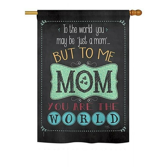 Breeze Decor BD-MD-H-115122-IP-BO-DS02-US The World Mom Summer - Seasonal Mothers Day Impressions Decorative Vertical House Flag - 28 x 40 in.