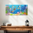 thumbnail image 2 of Elephant Stock Cartoon Underwater Animals Wall Art - Horizontal Multi Panel Canvas - Living Room Wall Decor - Kids And Nursery Multi Panel - Gray And Beige Decor - 26" x 12", 2 of 8