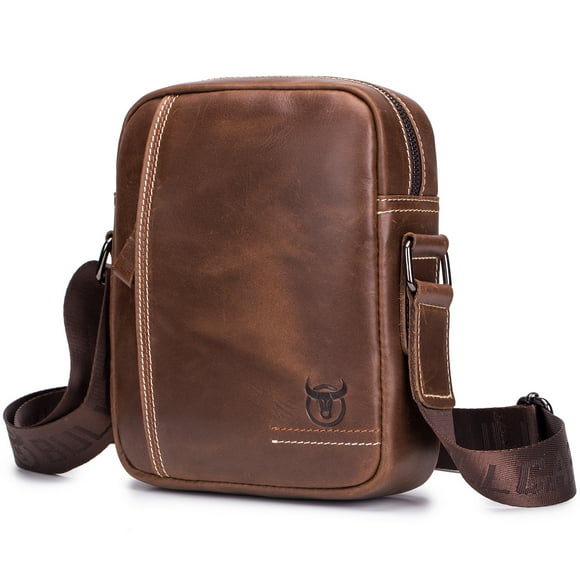 Men Vintage Leather Crossbody Bag Casual Messenger Satchel Bag for Commuting College School Business Travel