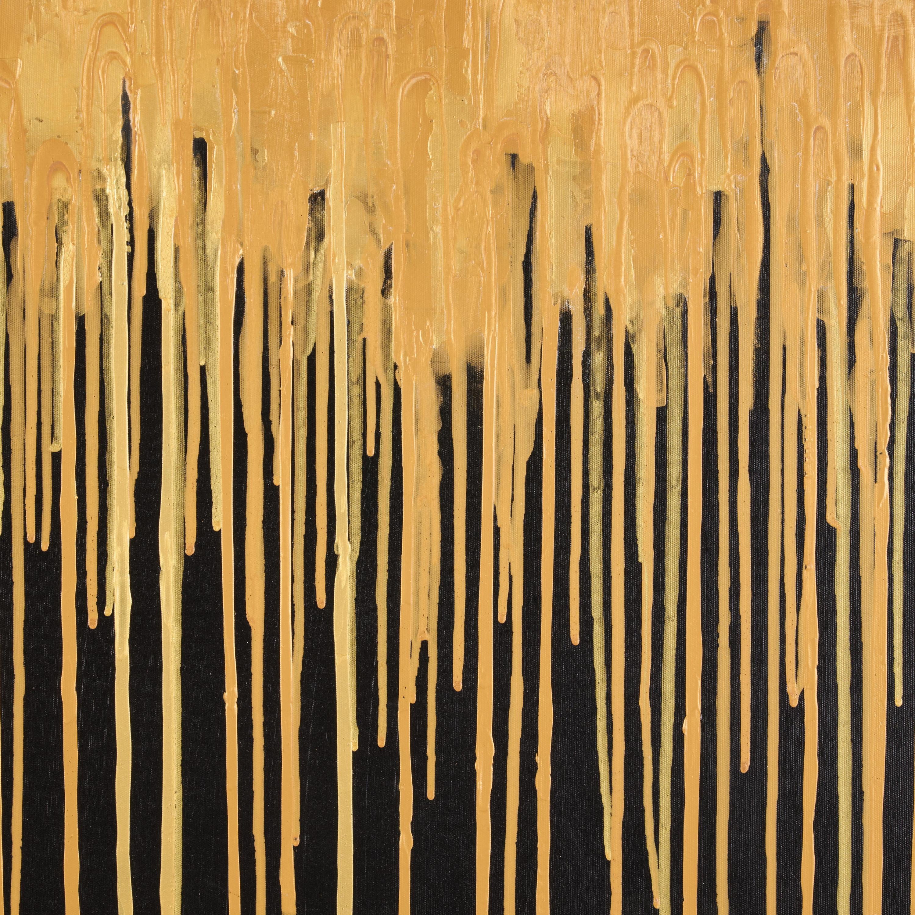 36" x 48" Melting Drip Abstract Framed Wall Art with Black Frame, by DecMode