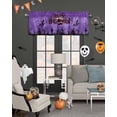 thumbnail image 7 of Happy Halloween Pumpkin Moon on Purple Curtain Valances for Kitchen Windows,Rod Pocket Short Valance Horror Night Bats Small Window Treatment for Living Room Bathroom Bedroom,54" x 18"-1 Panel, 7 of 7