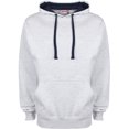 thumbnail image 3 of FDM - Sudadera lisa con capucha Modelo Contrast (300 GSM) Hombre/Mujer Unisex - Gym/Correr (Gris jaspeado/ Azul marino), 3 of 3