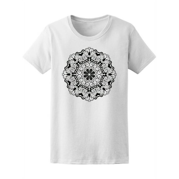 Awesome Floral Mandala Art T-Shirt Women -Image by Shutterstock, Female Medium