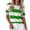 Green, variant on Womens T Shirts Summer Stripe Print Round Neck Short Sleeve Casual T Shirt Women Women's Reglan Sleeve Top Casual Patchwork Blouses Tshirt